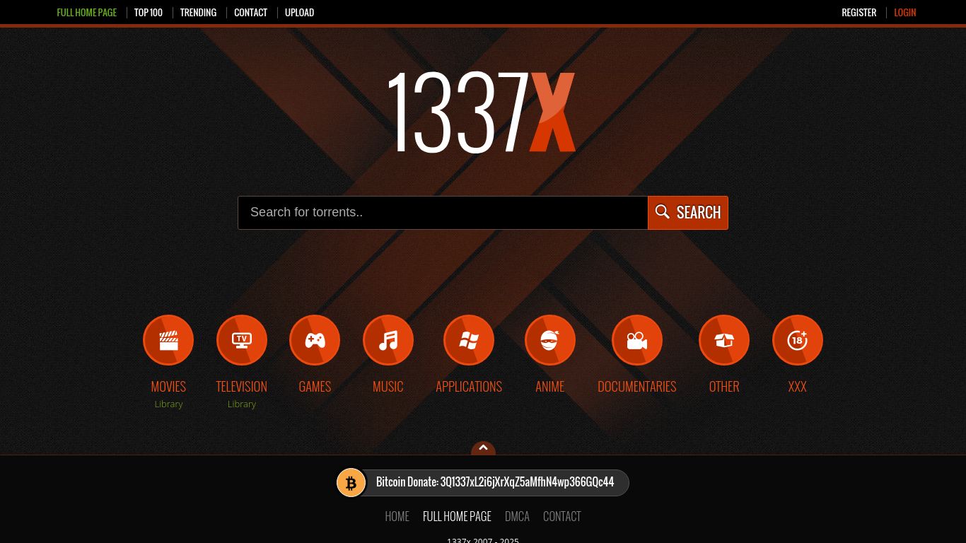 1337x.to website homepage - live status check by WebsiteDown.xyz