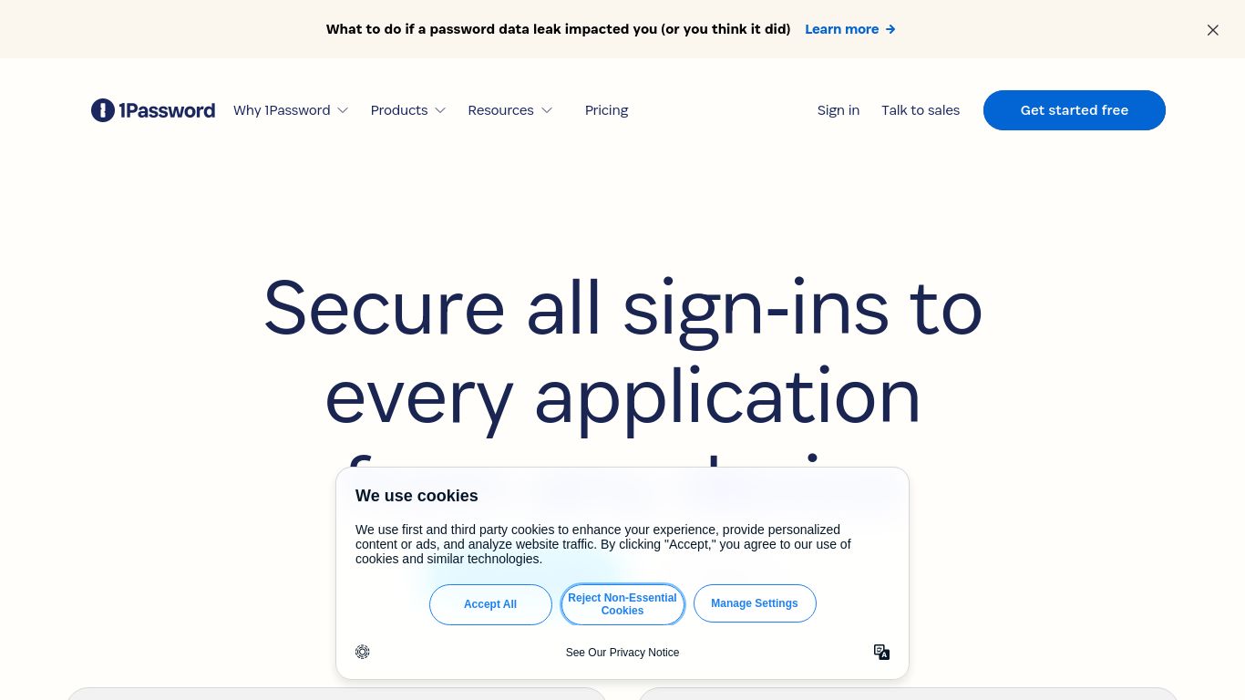 1password.com website homepage - live status check by WebsiteDown.xyz