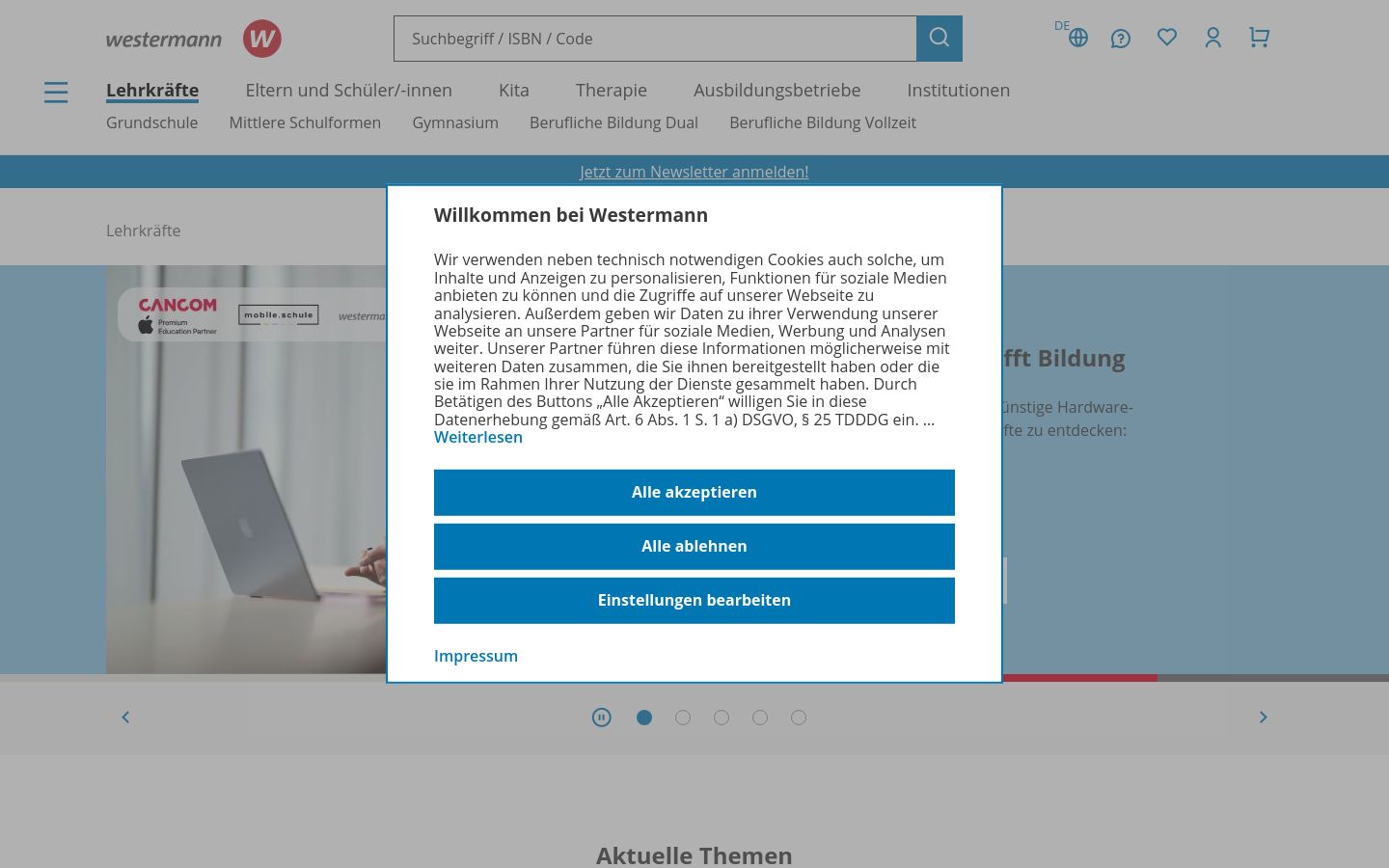 Westermann.de website homepage - live status check by WebsiteDown.xyz
