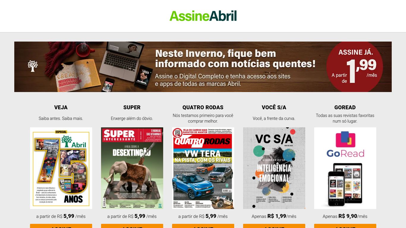 abril.com.br website homepage - live status check by WebsiteDown.xyz