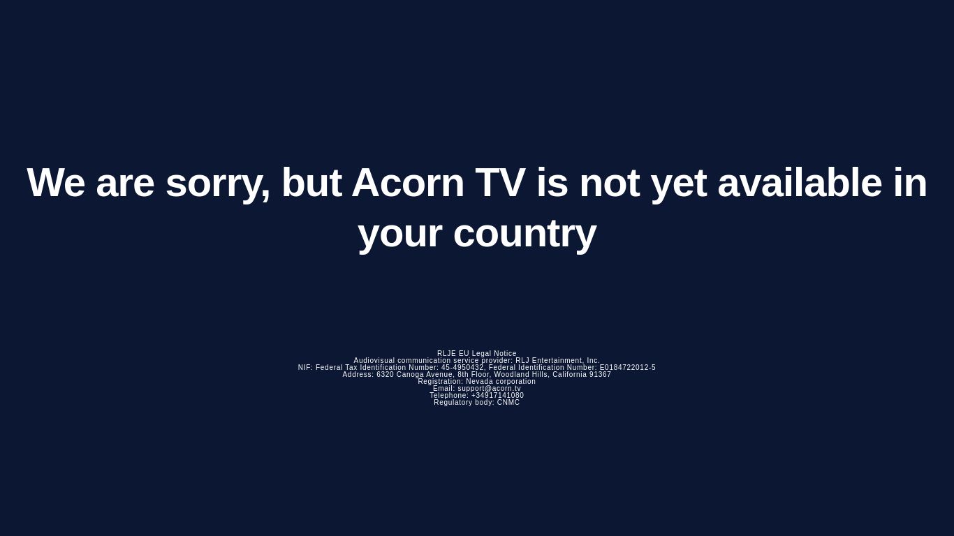 acorn.tv website homepage - live status check by WebsiteDown.xyz