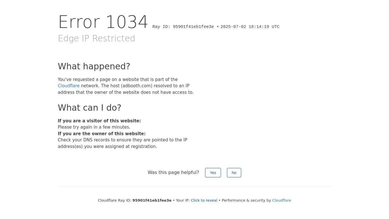 adbooth.com website homepage - live status check by WebsiteDown.xyz