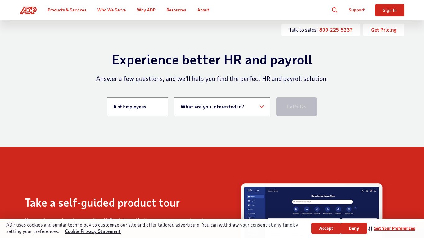 adp.com website homepage - live status check by WebsiteDown.xyz