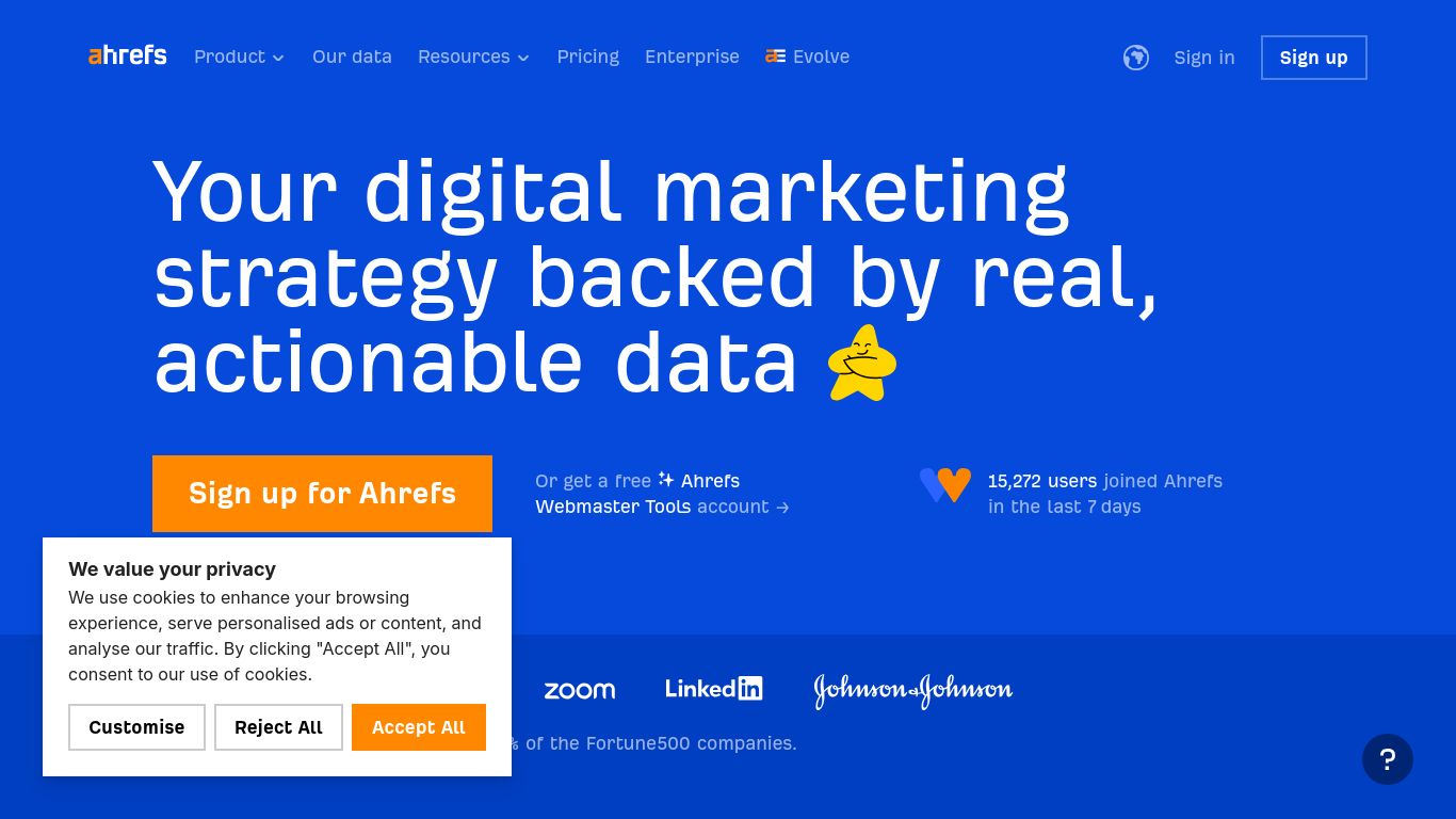 ahrefs.com website homepage - live status check by WebsiteDown.xyz