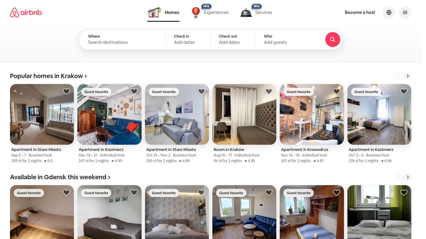 airbnb.com website homepage - live status check by WebsiteDown.xyz