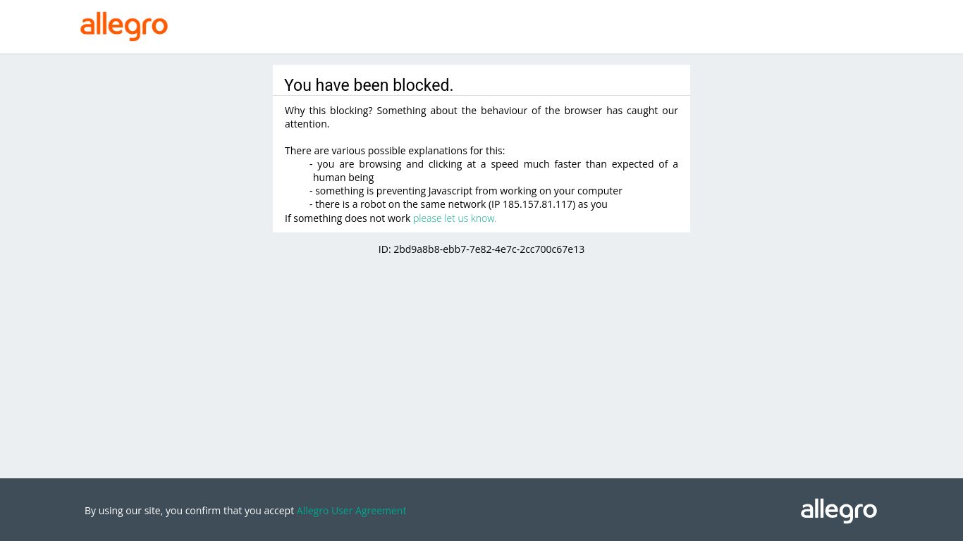 allegro.pl website homepage - live status check by WebsiteDown.xyz