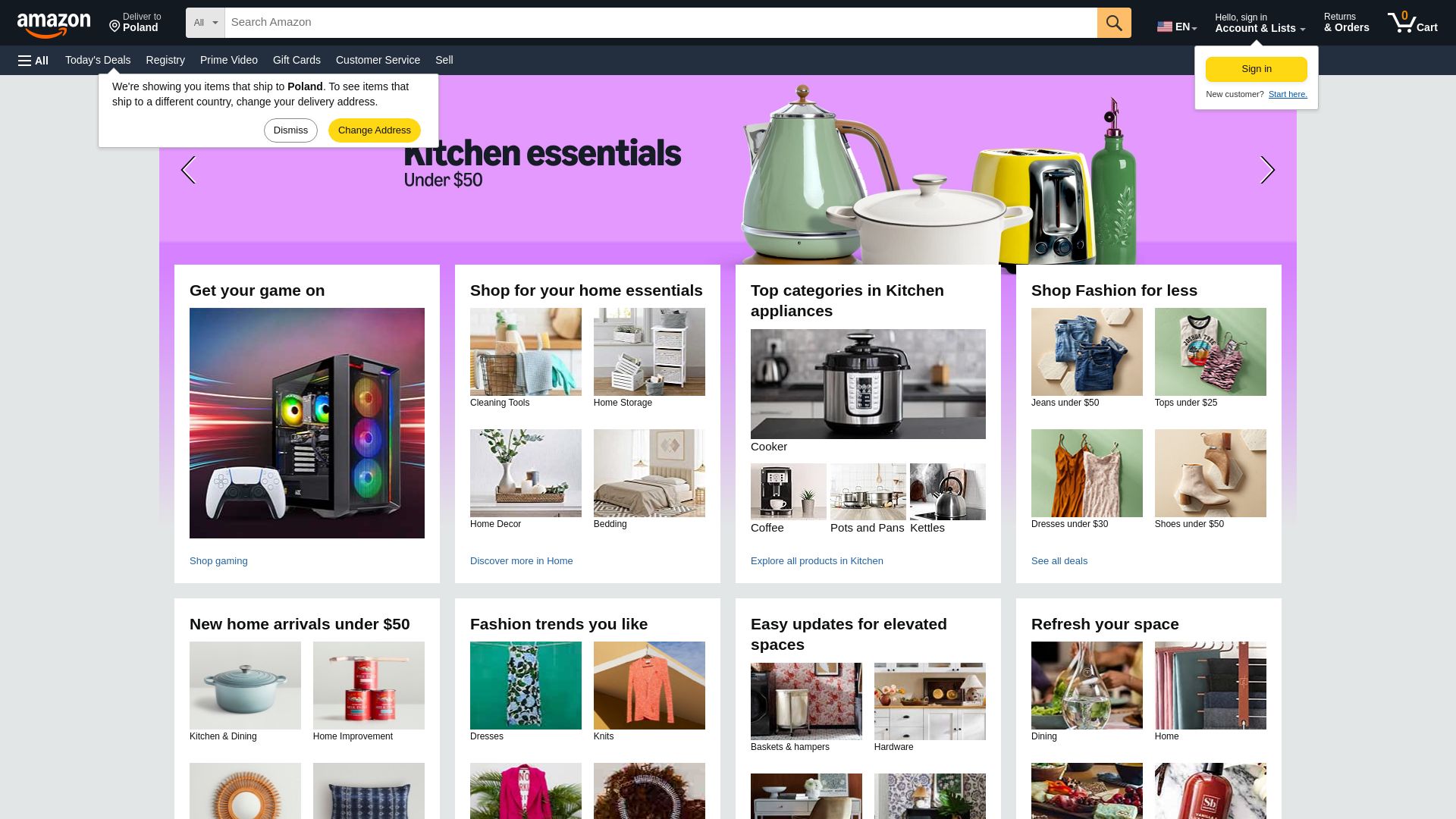 amazon.com website homepage - live status check by WebsiteDown.xyz