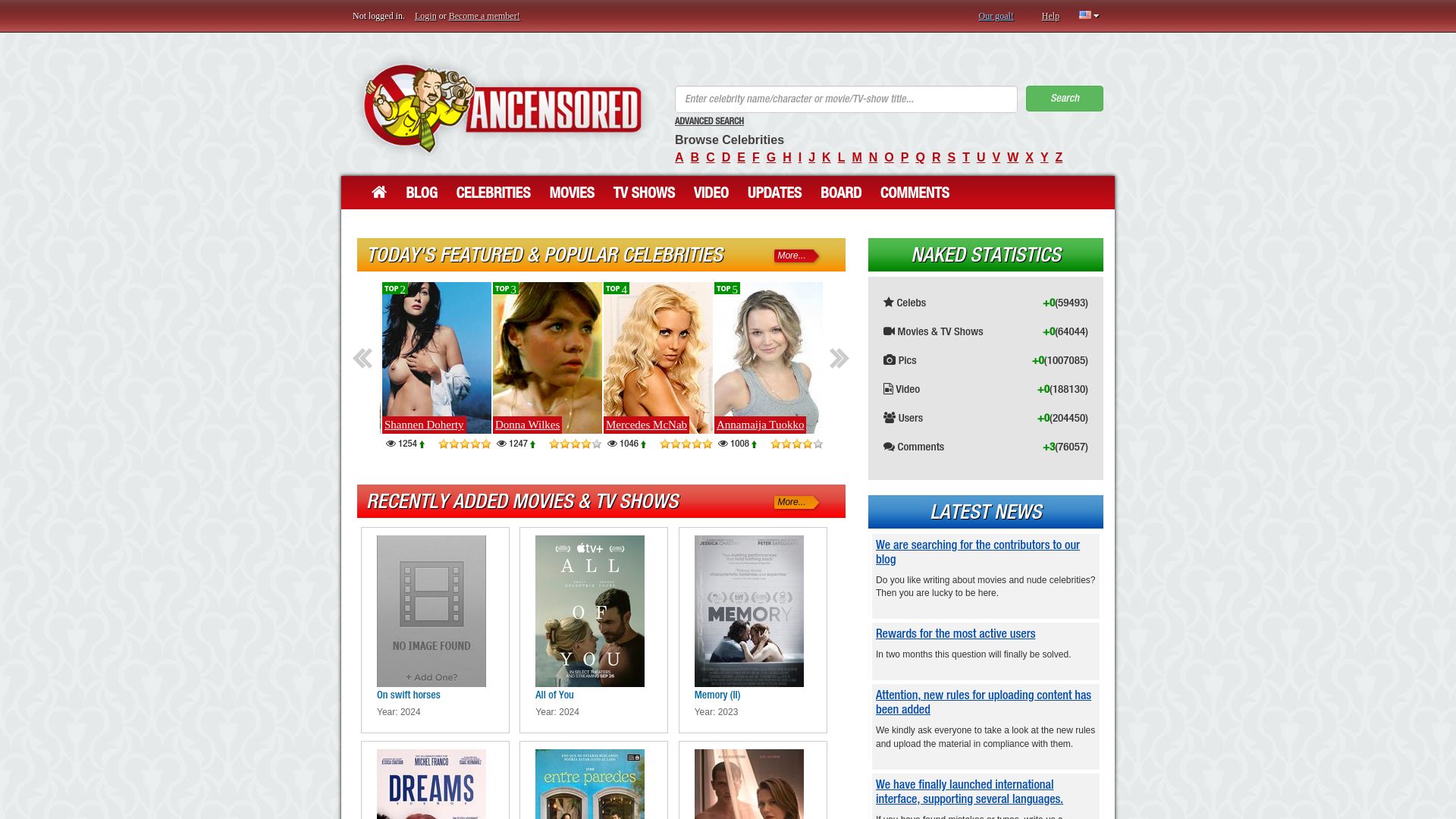 ancensored.com website homepage - live status check by WebsiteDown.xyz