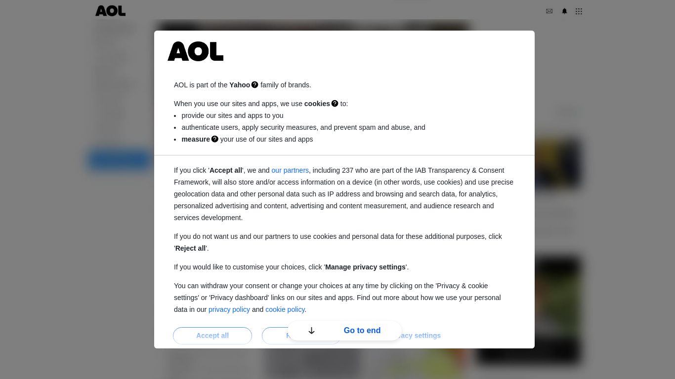 aol.com website homepage - live status check by WebsiteDown.xyz