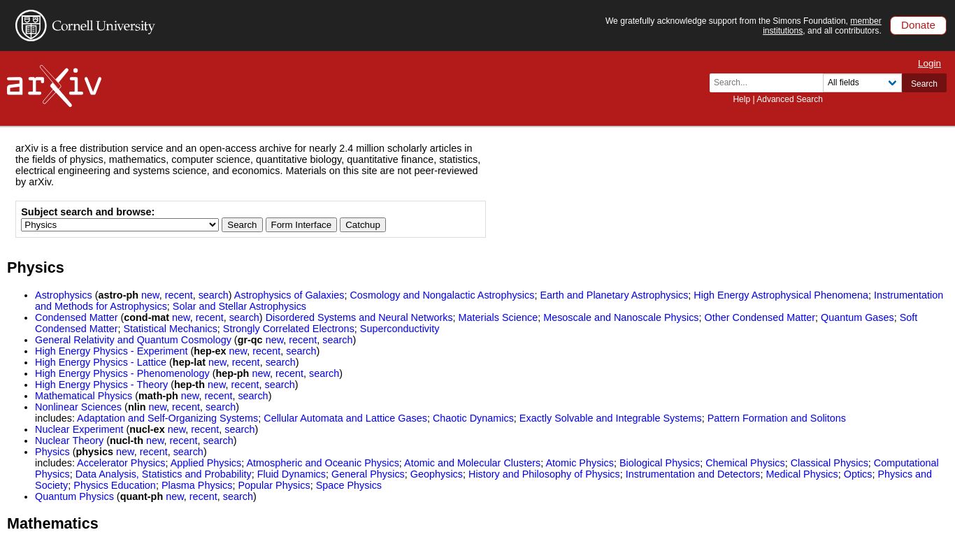 arxiv.org website homepage - live status check by WebsiteDown.xyz
