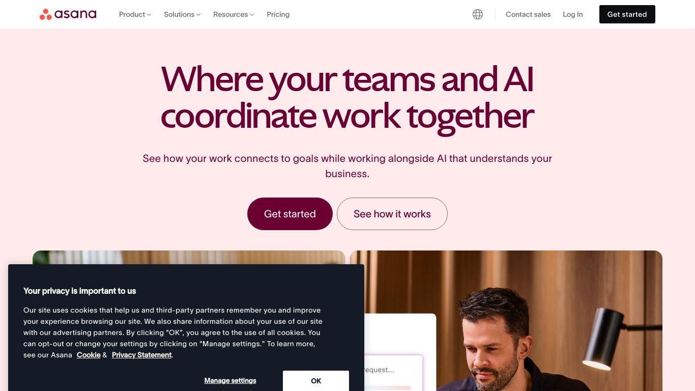 asana.com website homepage - live status check by WebsiteDown.xyz