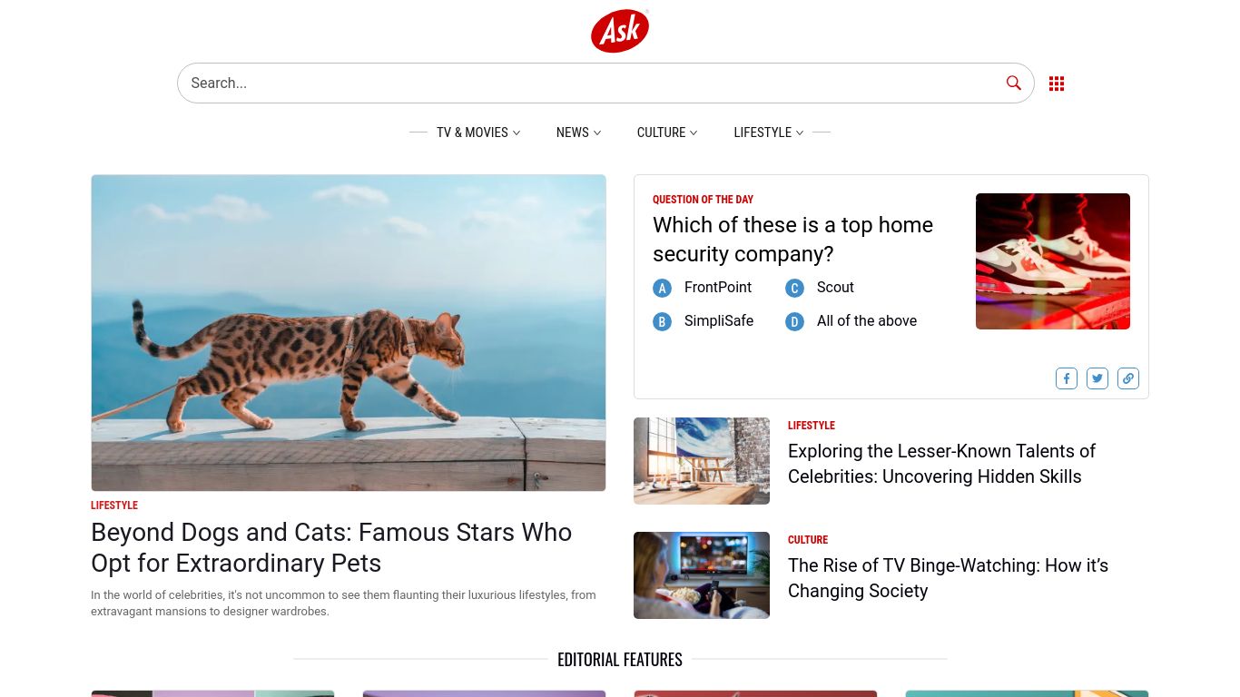 ask.com website homepage - live status check by WebsiteDown.xyz
