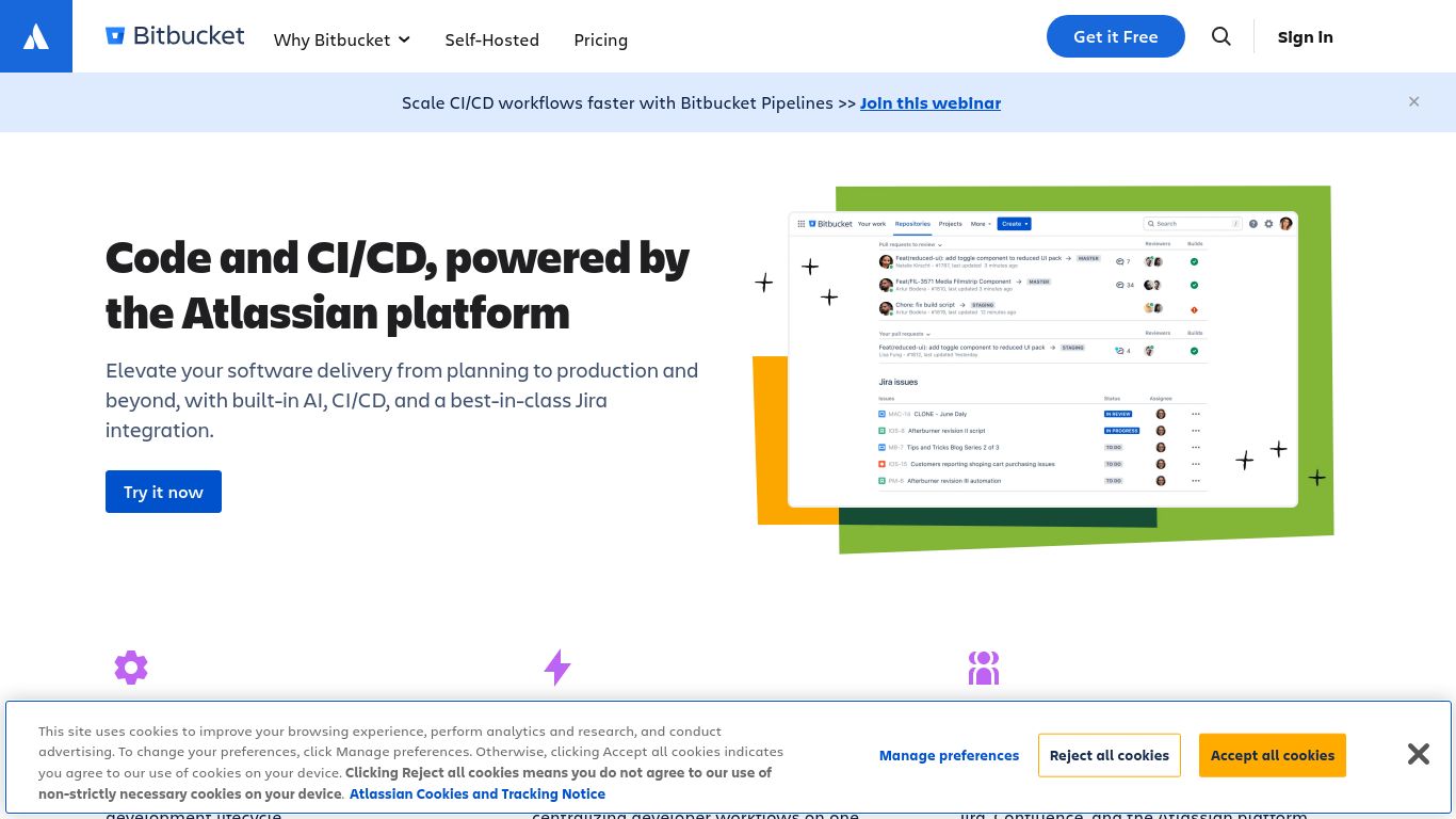 bitbucket.org website homepage - live status check by WebsiteDown.xyz