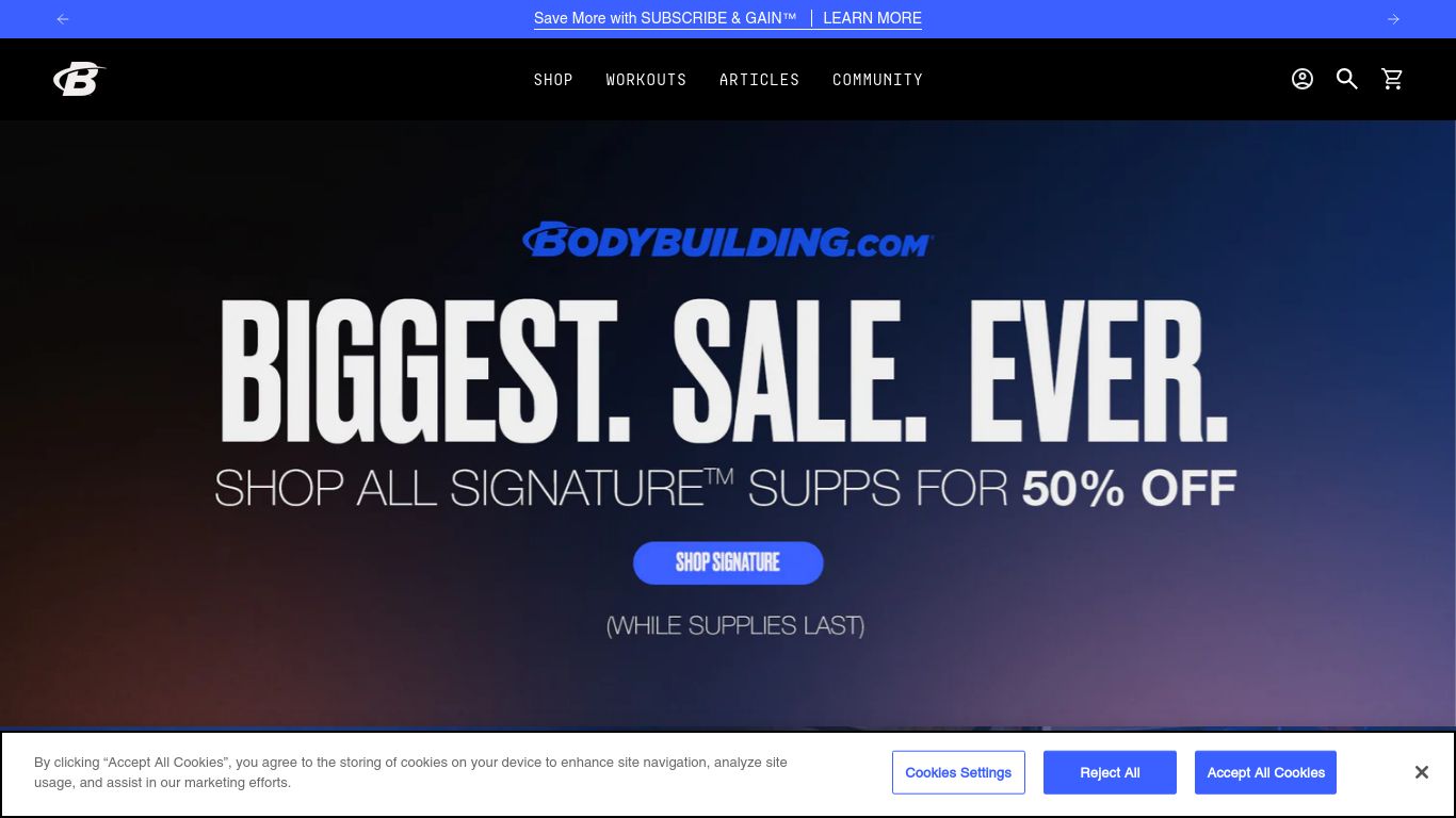 bodybuilding.com website homepage - live status check by WebsiteDown.xyz