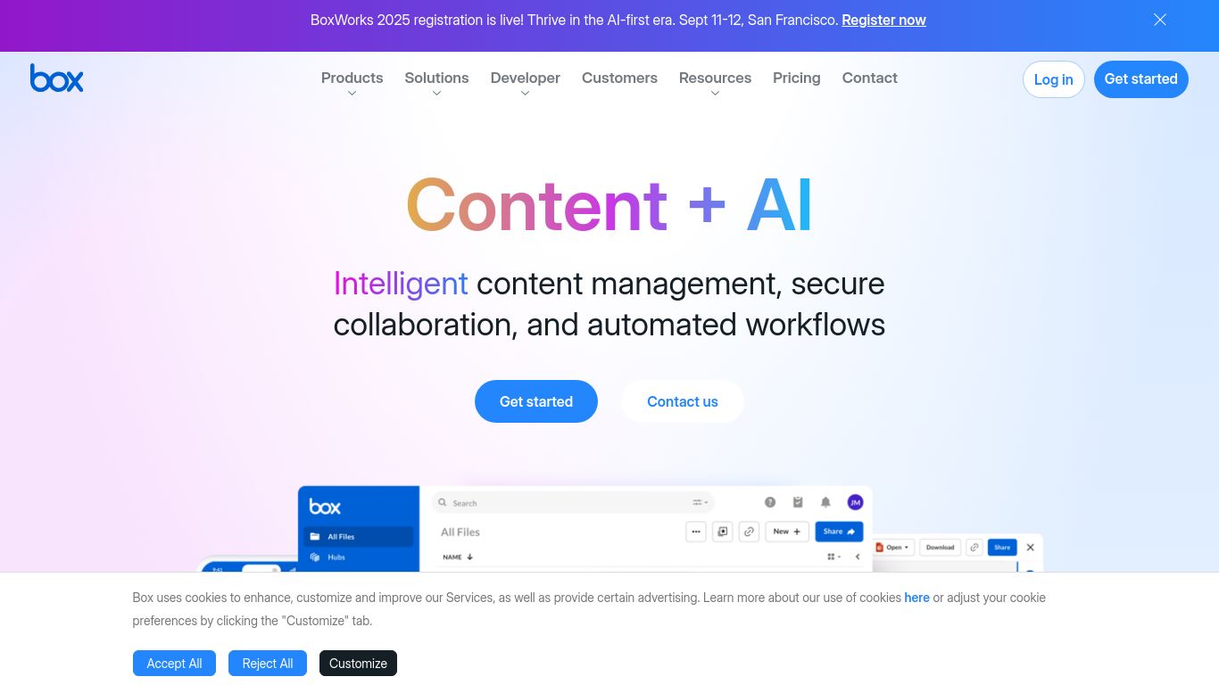 box.com website homepage - live status check by WebsiteDown.xyz