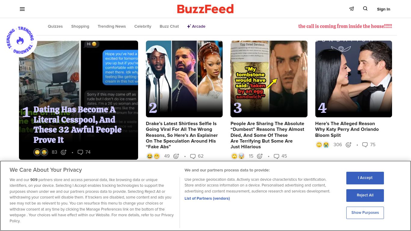 buzzfeed.com website homepage - live status check by WebsiteDown.xyz