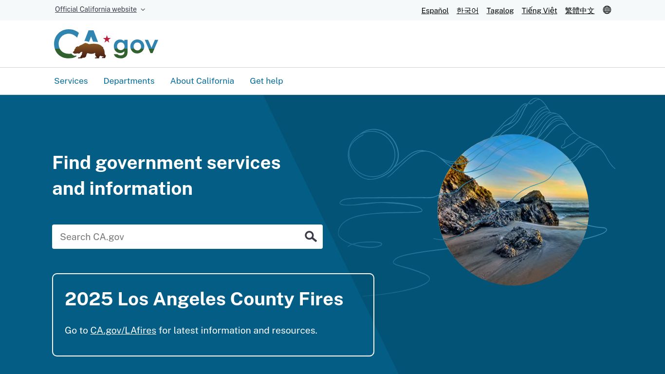 ca.gov website homepage - live status check by WebsiteDown.xyz