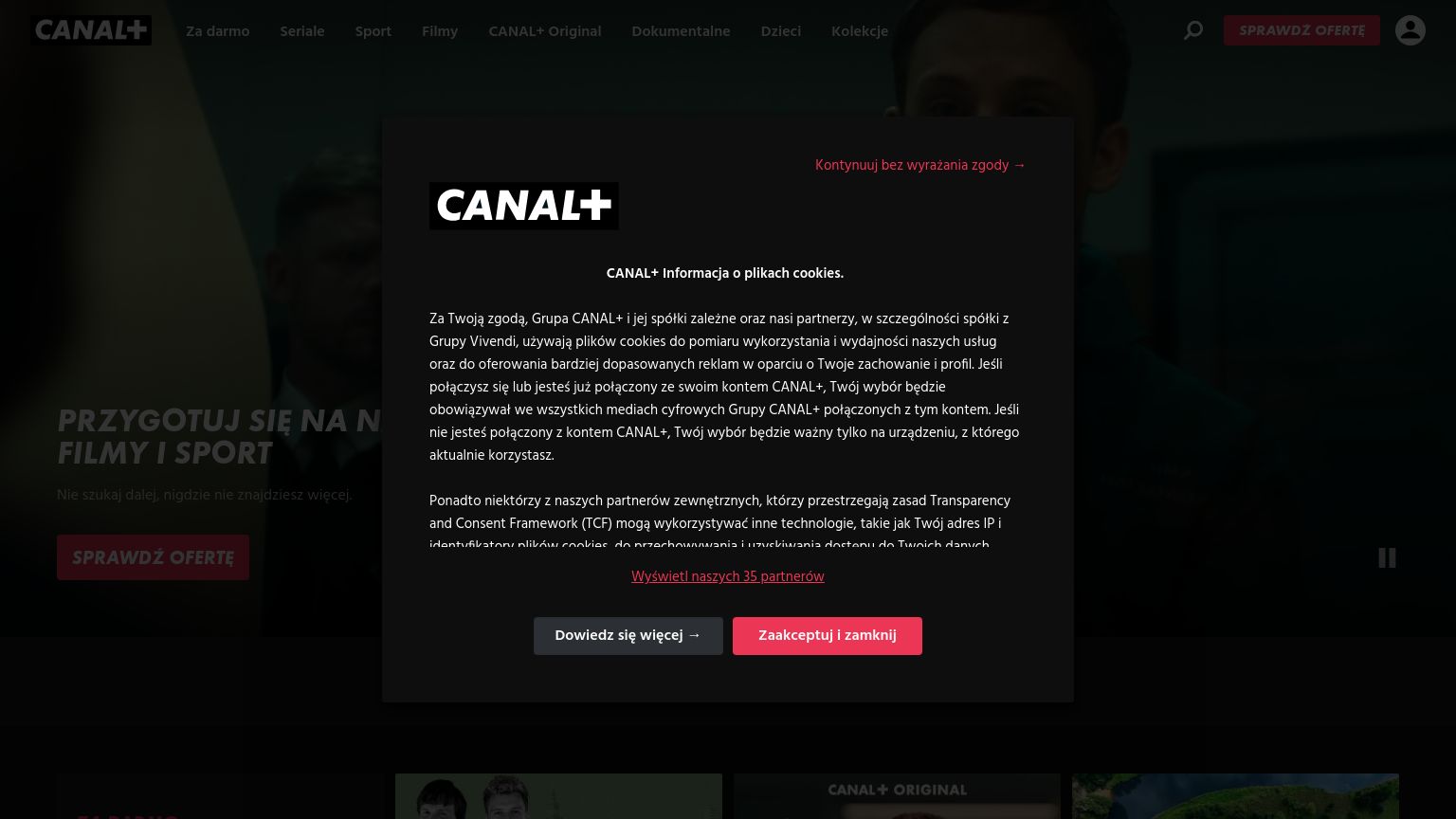 canalplus.com website homepage - live status check by WebsiteDown.xyz