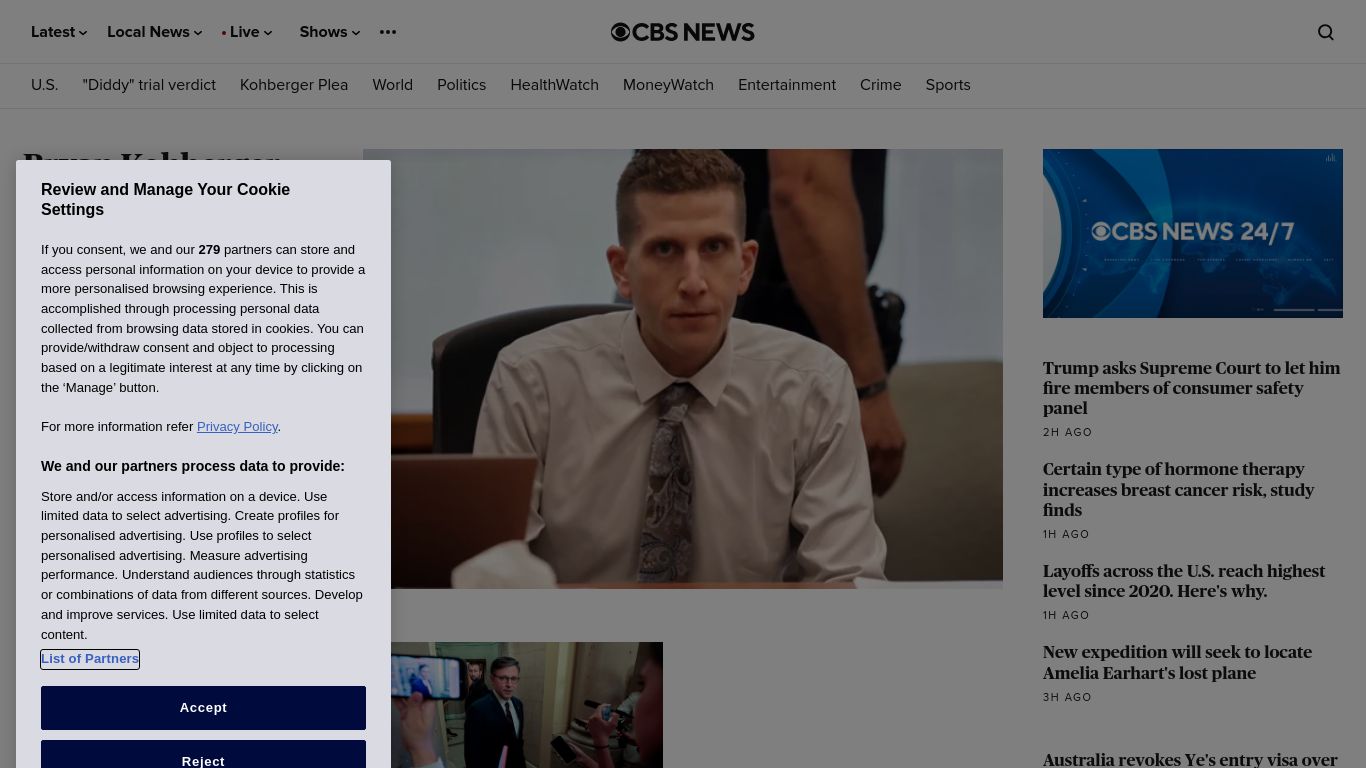 cbsnews.com website homepage - live status check by WebsiteDown.xyz
