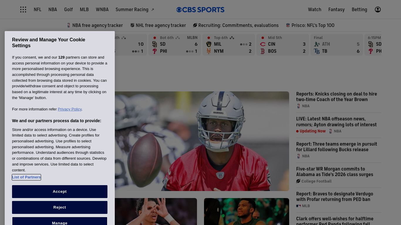 cbssports.com website homepage - live status check by WebsiteDown.xyz