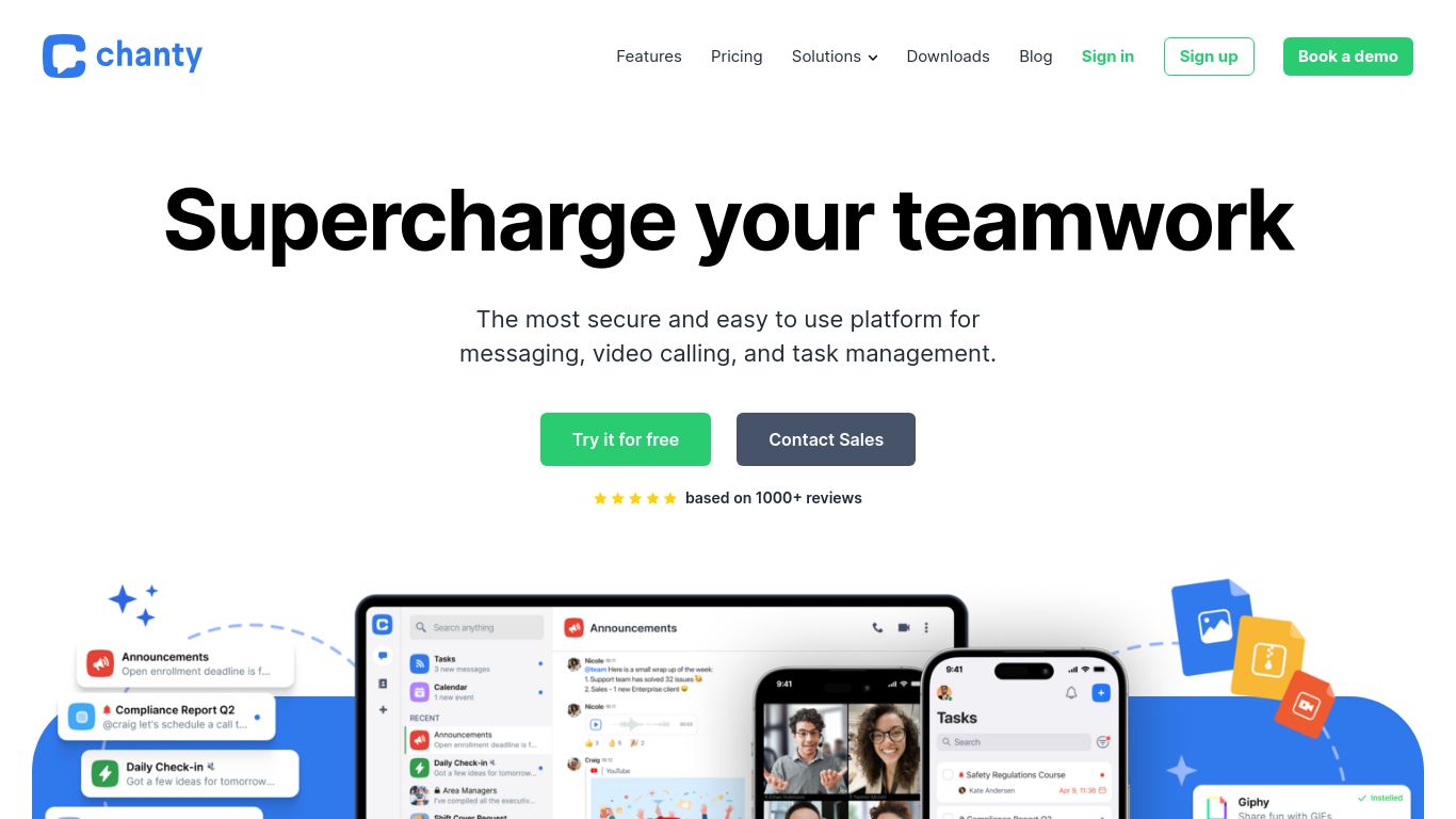 chanty.com website homepage - live status check by WebsiteDown.xyz