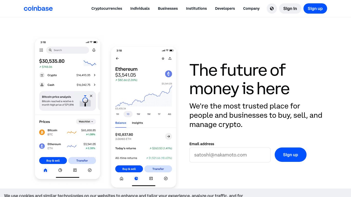 coinbase.com website homepage - live status check by WebsiteDown.xyz