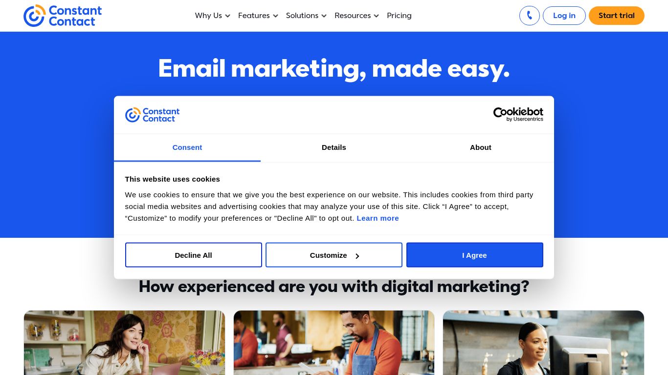 constantcontact.com website homepage - live status check by WebsiteDown.xyz