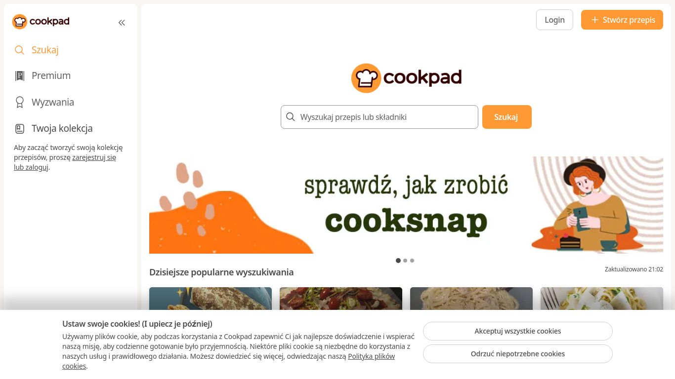 cookpad.com website homepage - live status check by WebsiteDown.xyz