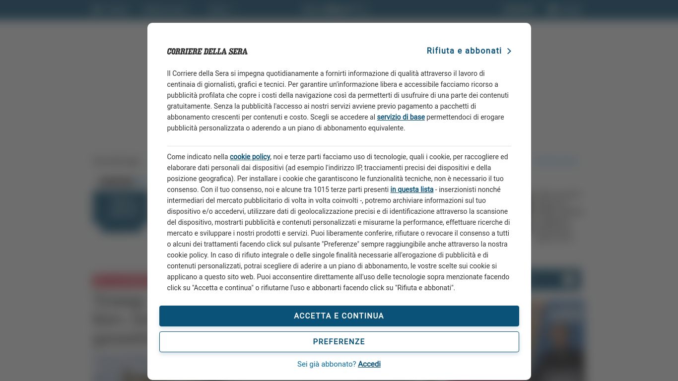 corriere.it website homepage - live status check by WebsiteDown.xyz