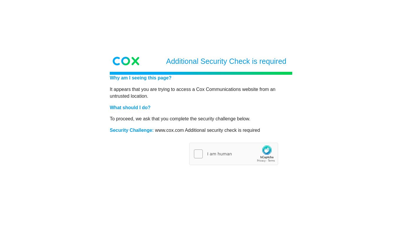 cox.com website homepage - live status check by WebsiteDown.xyz