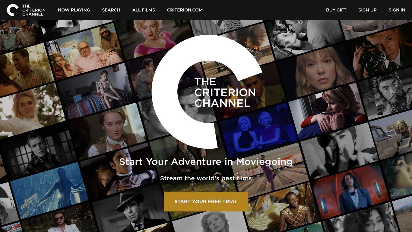 criterionchannel.com website homepage - live status check by WebsiteDown.xyz