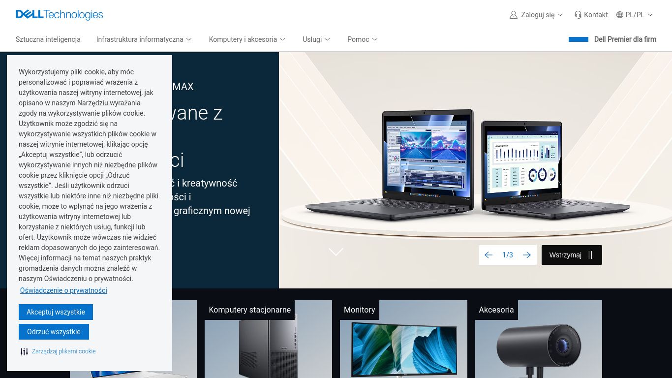 dell.com website homepage - live status check by WebsiteDown.xyz
