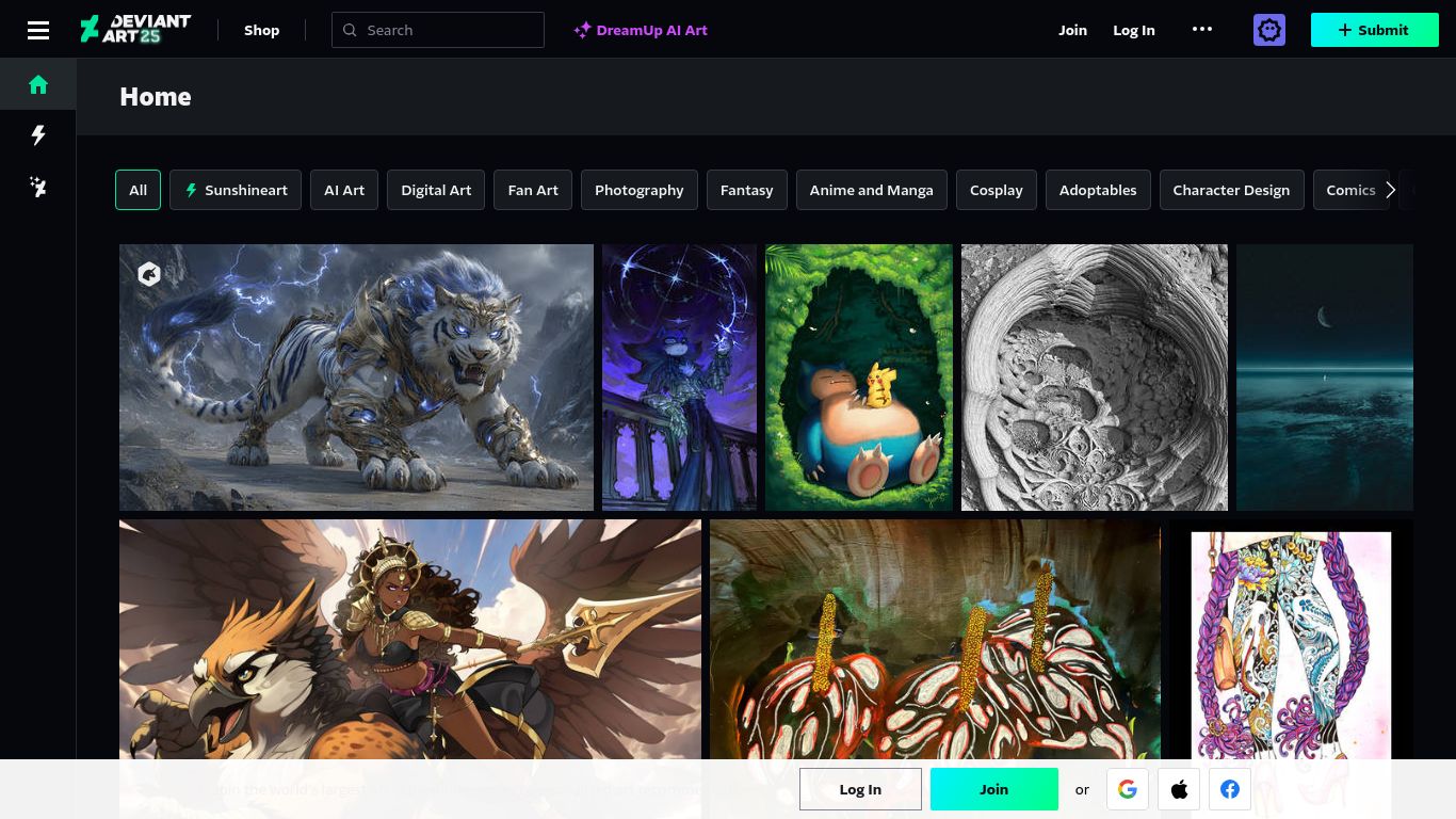 deviantart.com website homepage - live status check by WebsiteDown.xyz
