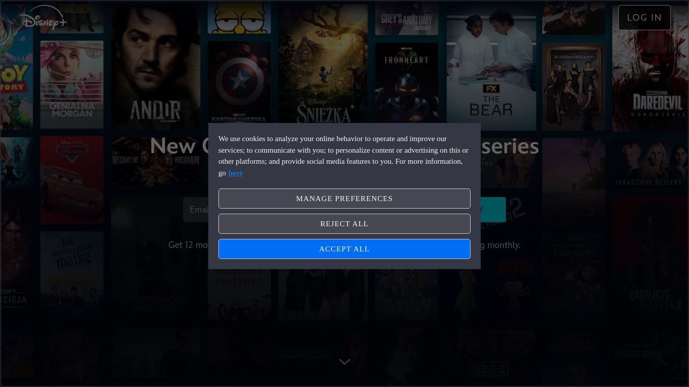 disneyplus.com website homepage - live status check by WebsiteDown.xyz