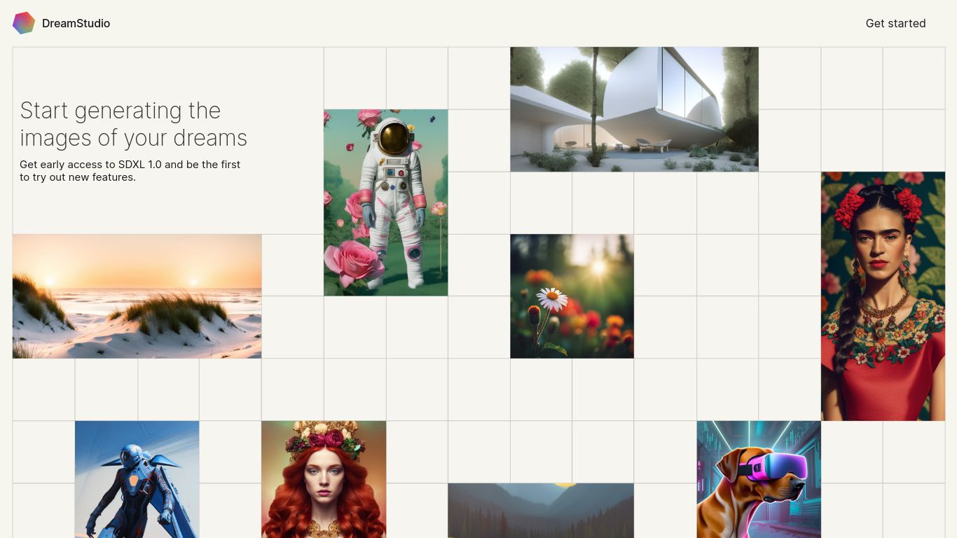 dreamstudio.ai website homepage - live status check by WebsiteDown.xyz