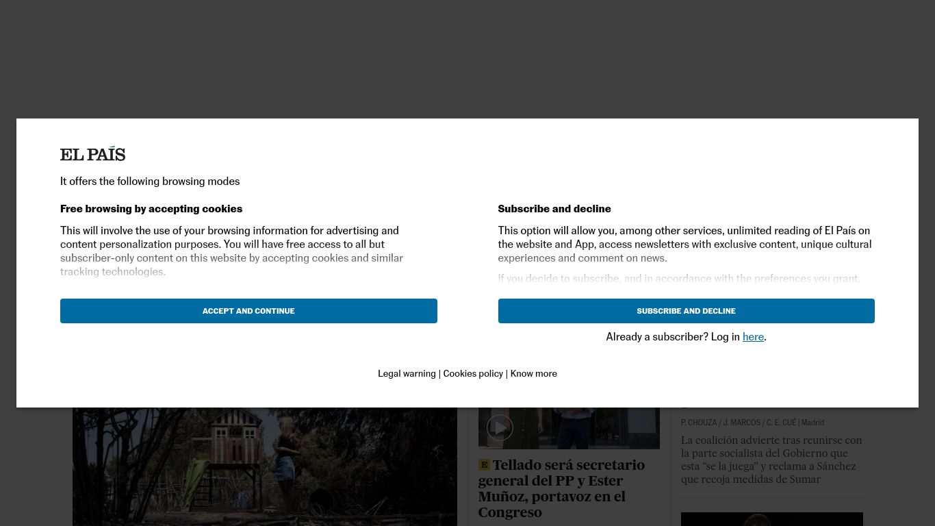 elpais.com website homepage - live status check by WebsiteDown.xyz