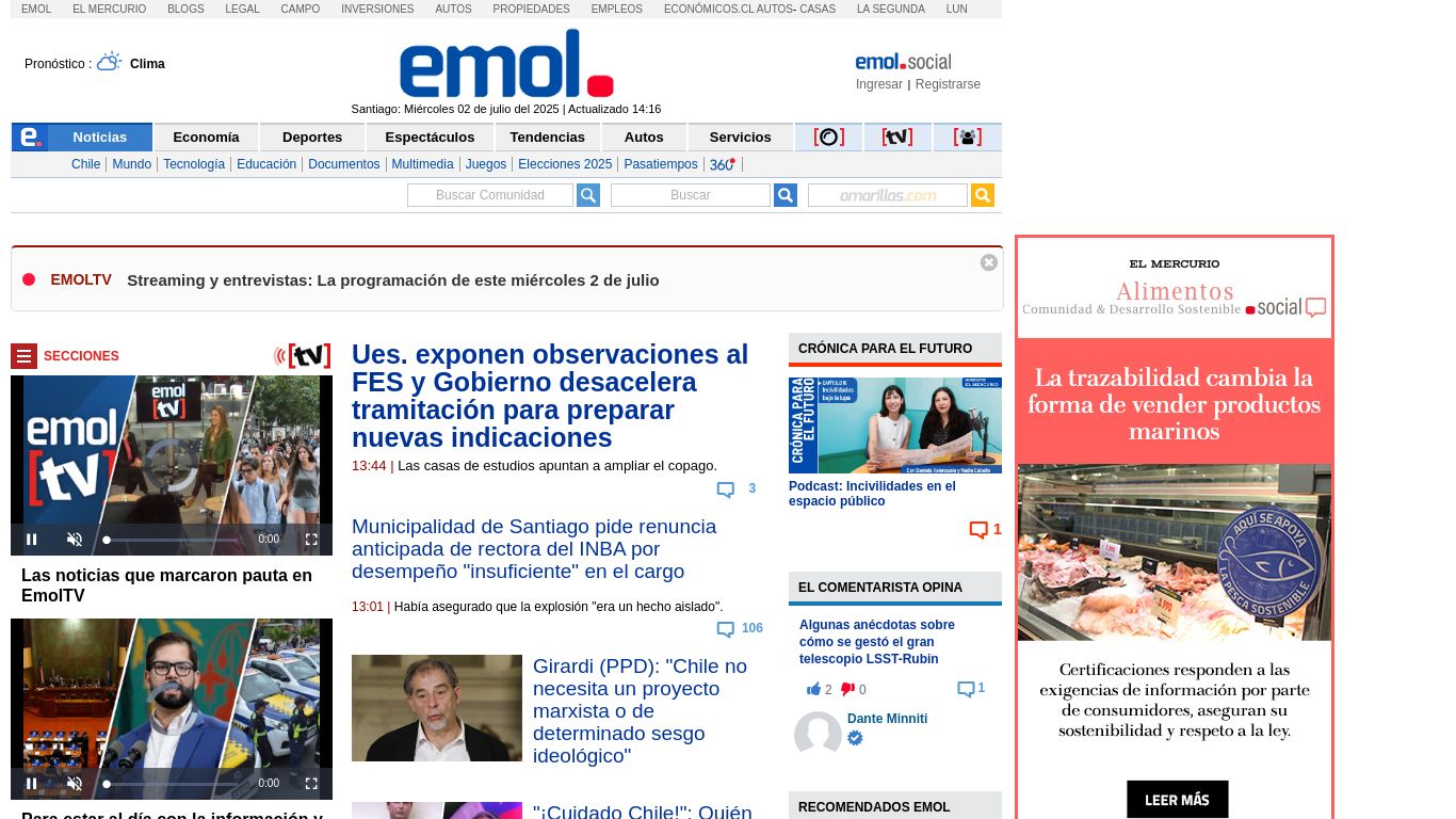 emol.com website homepage - live status check by WebsiteDown.xyz