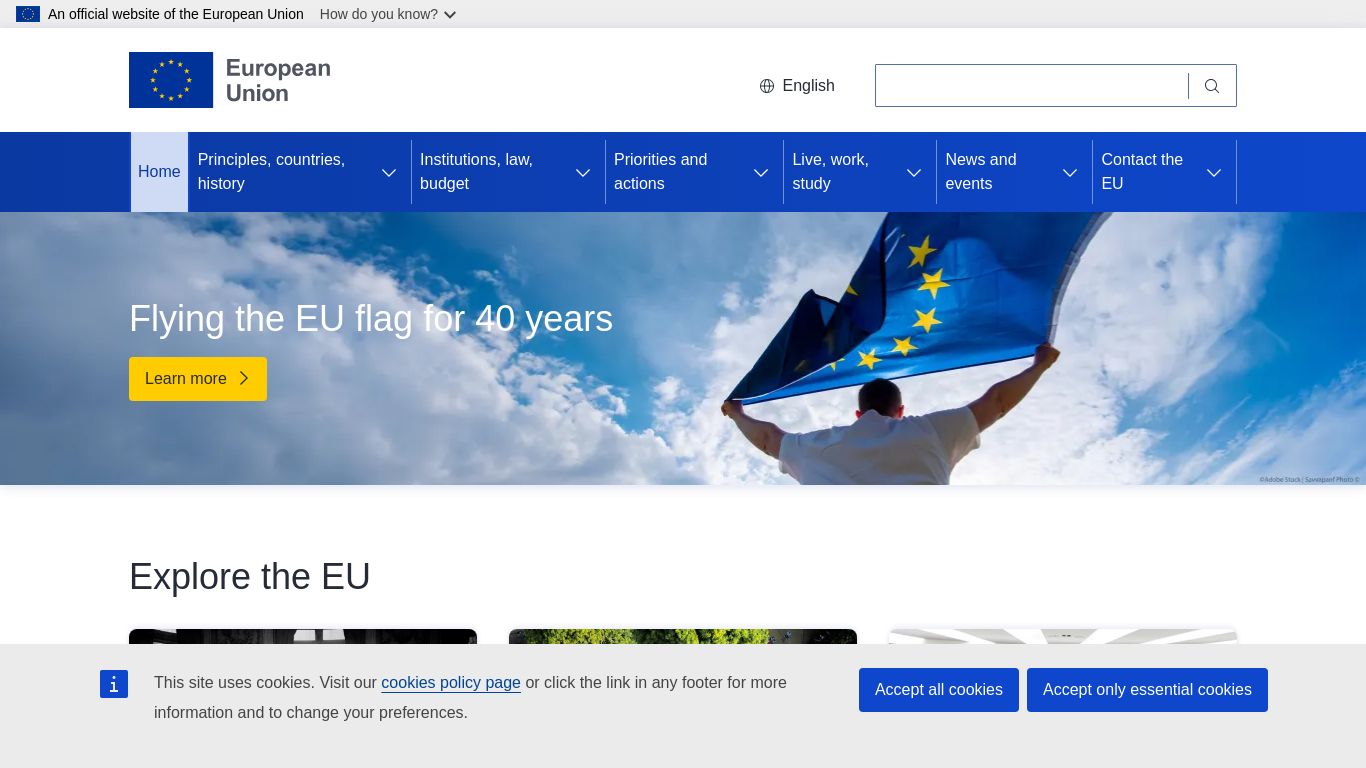 europa.eu website homepage - live status check by WebsiteDown.xyz