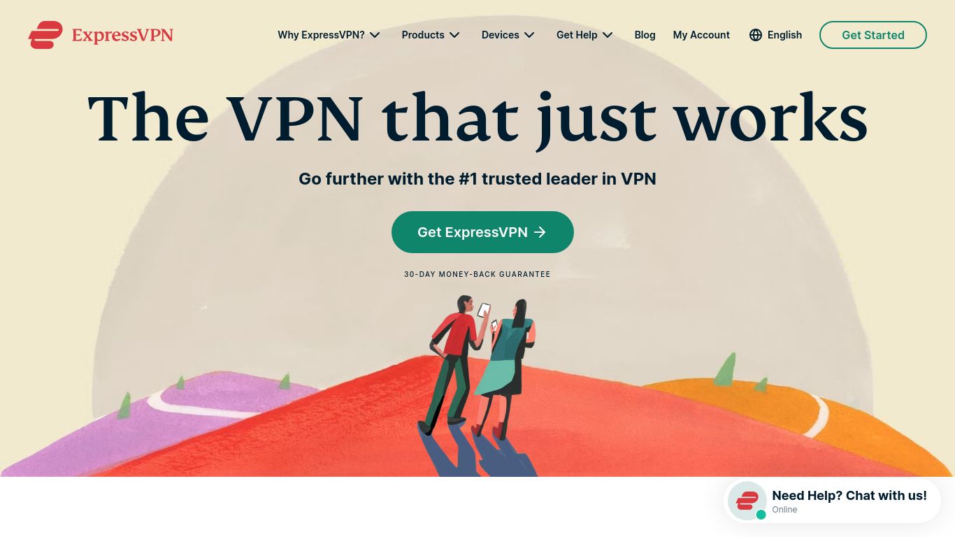 expressvpn.com website homepage - live status check by WebsiteDown.xyz