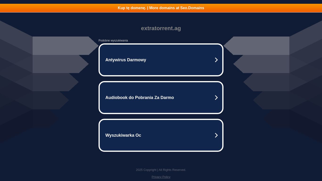 extratorrent.ag website homepage - live status check by WebsiteDown.xyz