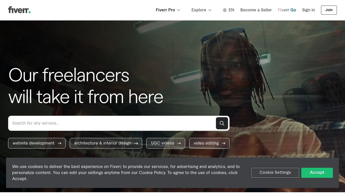 fiverr.com website homepage - live status check by WebsiteDown.xyz