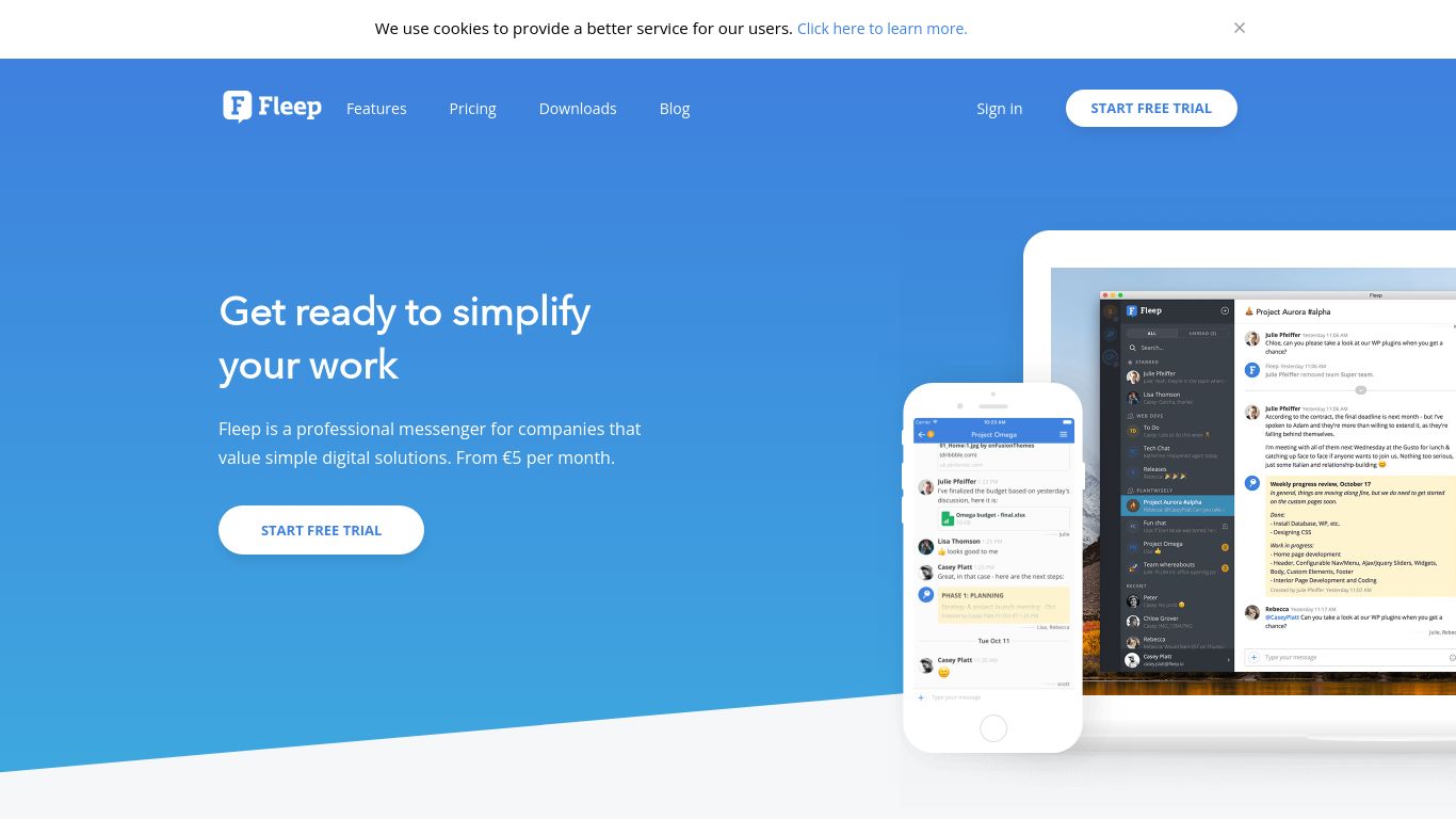 fleep.io website homepage - live status check by WebsiteDown.xyz