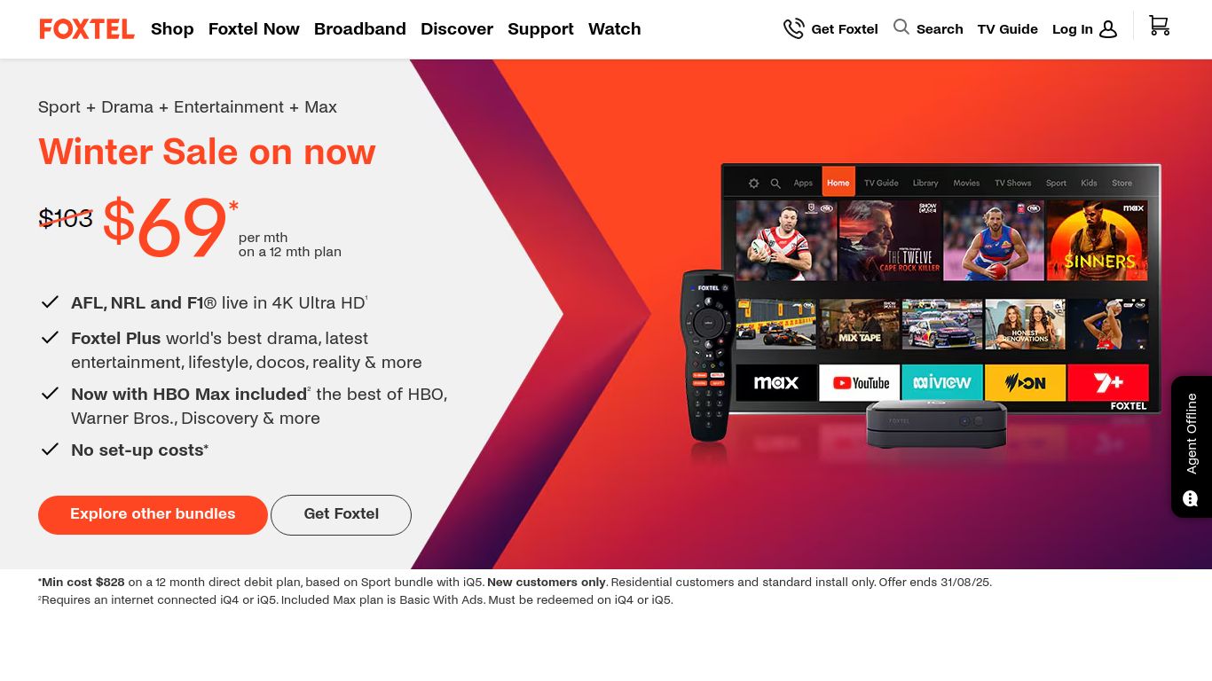 foxtel.com.au website homepage - live status check by WebsiteDown.xyz