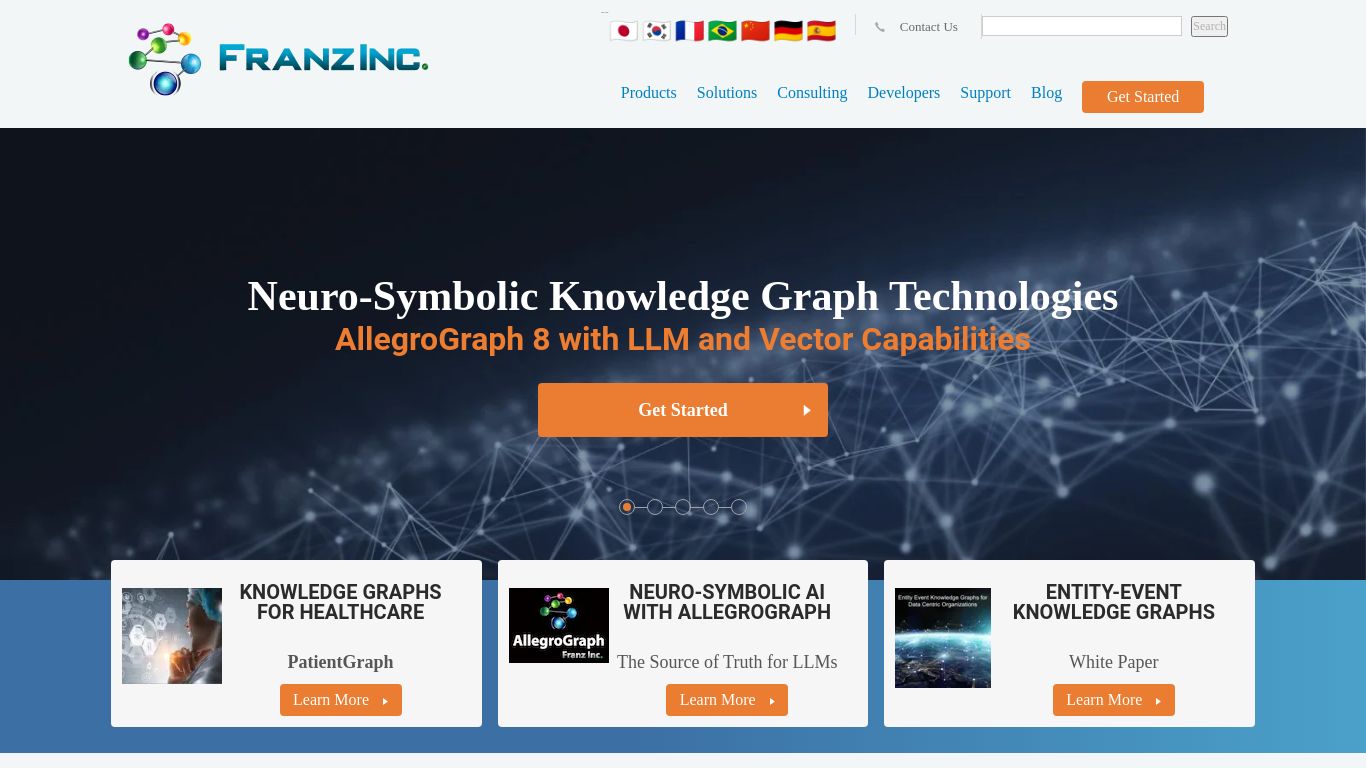 franz.com website homepage - live status check by WebsiteDown.xyz