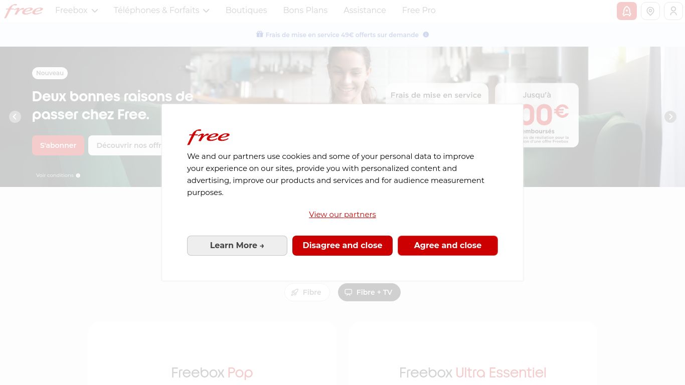 free.fr website homepage - live status check by WebsiteDown.xyz