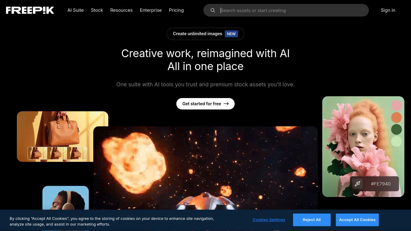 freepik.com website homepage - live status check by WebsiteDown.xyz