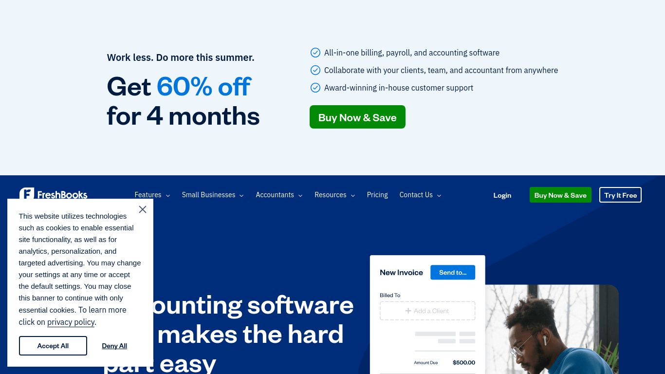 freshbooks.com website homepage - live status check by WebsiteDown.xyz