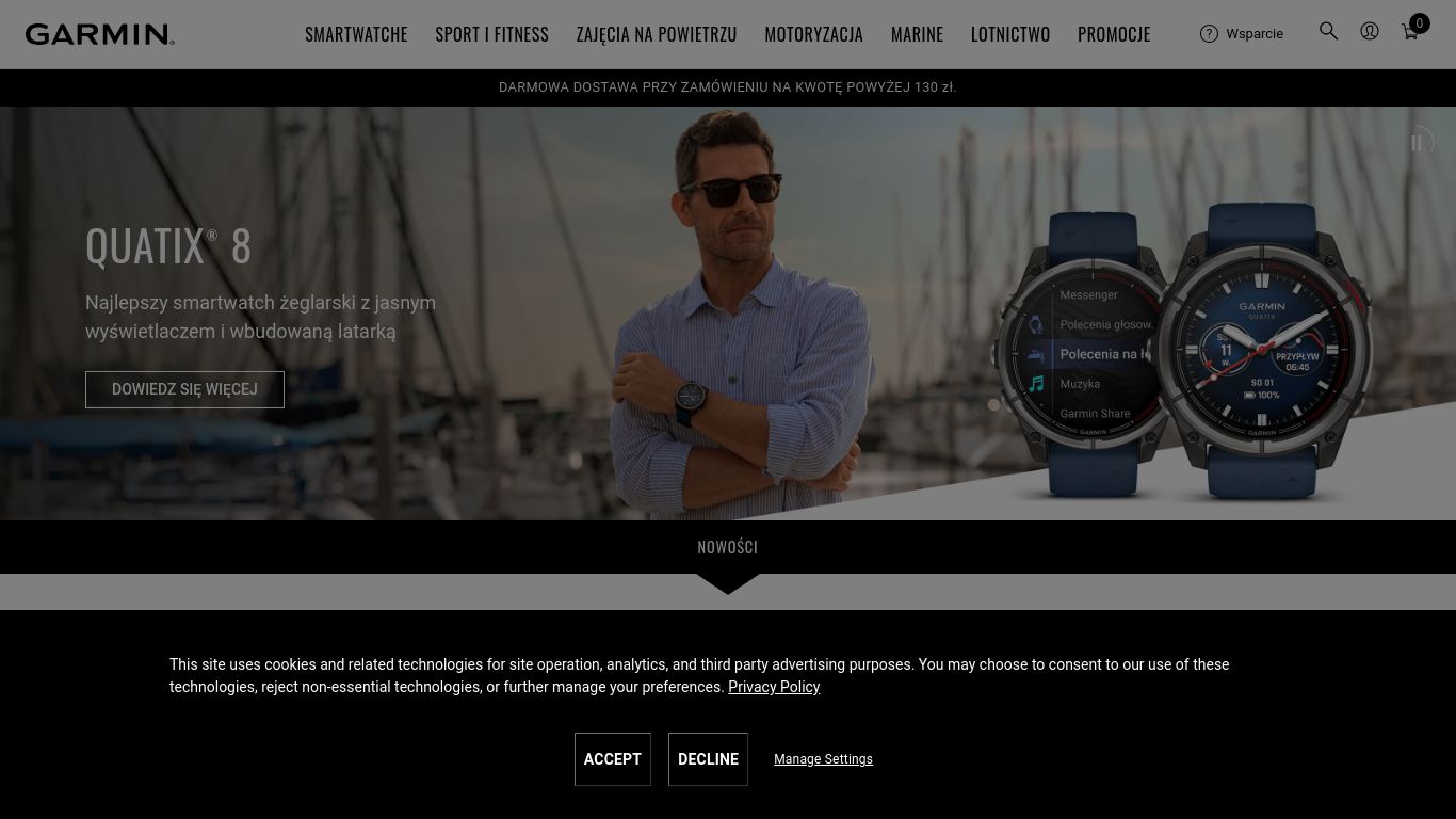 garmin.com website homepage - live status check by WebsiteDown.xyz