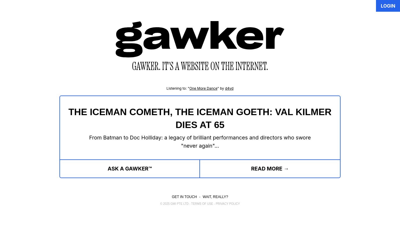 gawker.com website homepage - live status check by WebsiteDown.xyz