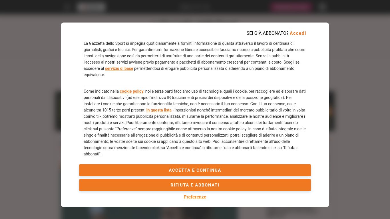 gazzetta.it website homepage - live status check by WebsiteDown.xyz